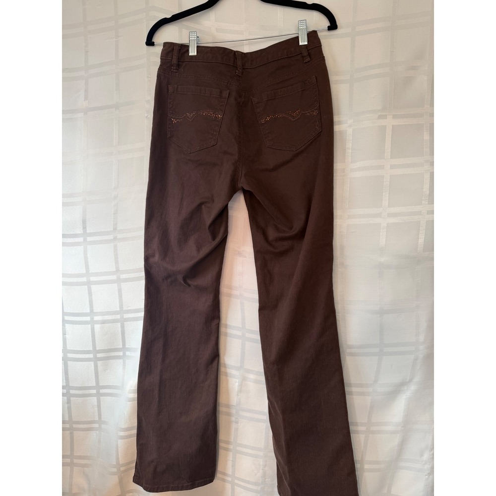 Jones New York Jeans Mercer Bootcut Brown Rhinestone Pants Size 4 JNYJ146M432